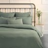 HOUSSE DE COUETTE EN LIN VERT SAUGE LINEN